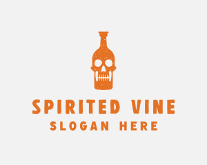 Alcohol - Skull Alcohol Bottle logo design