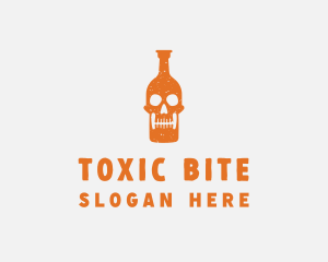 Skull Alcohol Bottle logo design