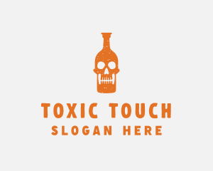 Toxic - Skull Alcohol Bottle logo design