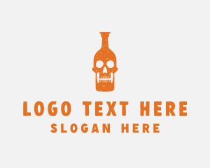 Alcohol - Skull Alcohol Bottle logo design