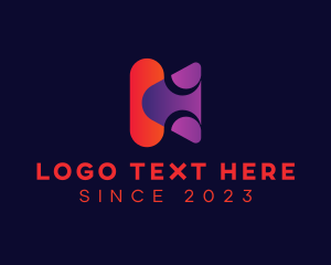 Mobile Application - Creative Agency Letter K logo design