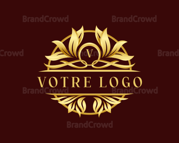 Leaf Ornament Crest Logo