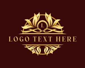 High End - Leaf Ornament Crest logo design