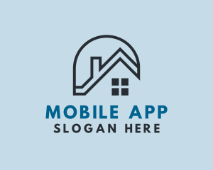 Real Estate - Minimalist Outline House Roof logo design