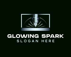 Steel Cutting Machine Laser logo design