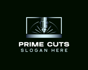 Steel Cutting Machine Laser logo design