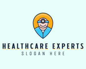 Medical Healthcare Nurse Location Pin logo design