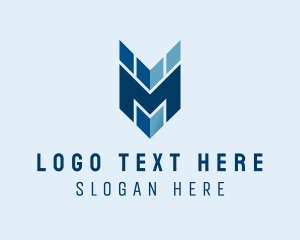 Modern Technology Cyber Letter M logo design