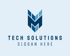 Modern Technology Cyber Letter M Logo