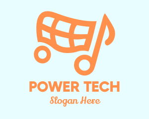 Music Store - Musical Note Cart logo design