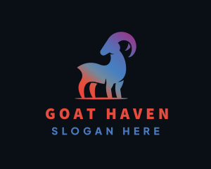 Gradient Wild Goat logo design