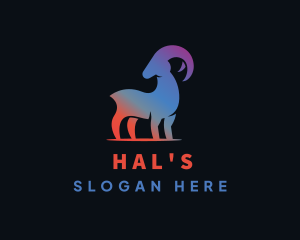 Gradient Wild Goat logo design