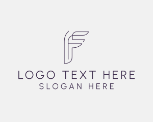 Insurance - Modern Line Business Letter F logo design