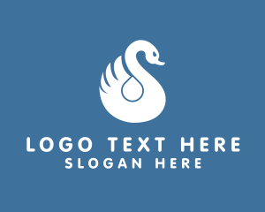 Blue Swan - Swan Bird Spa logo design