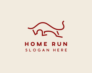 Running Charging Bull logo design