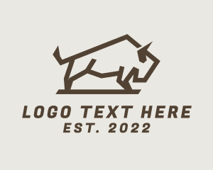 Bull - Mountain Wild Bison logo design