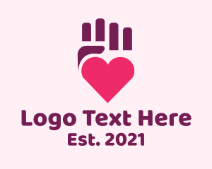 Love - Love Hand Heart logo design