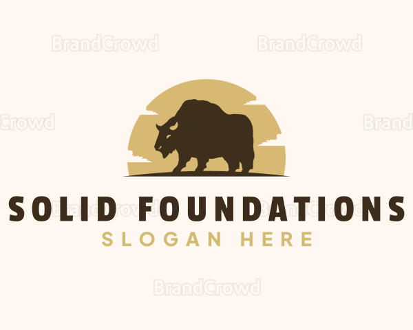 Wild Bison Buffalo Logo