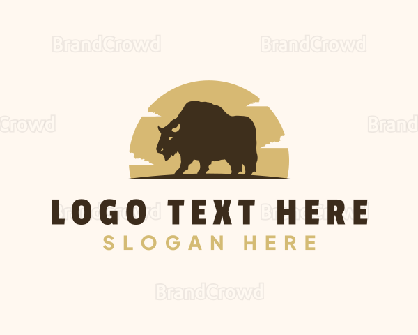 Wild Bison Buffalo Logo