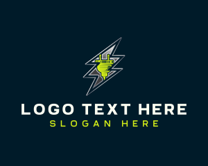 Power Cord - Electric Plug Energy logo design