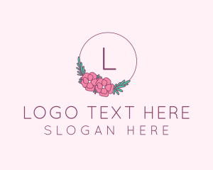 Decorative Flower Wreath Florist Logo