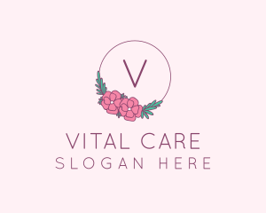 Decorative Flower Wreath Florist Logo