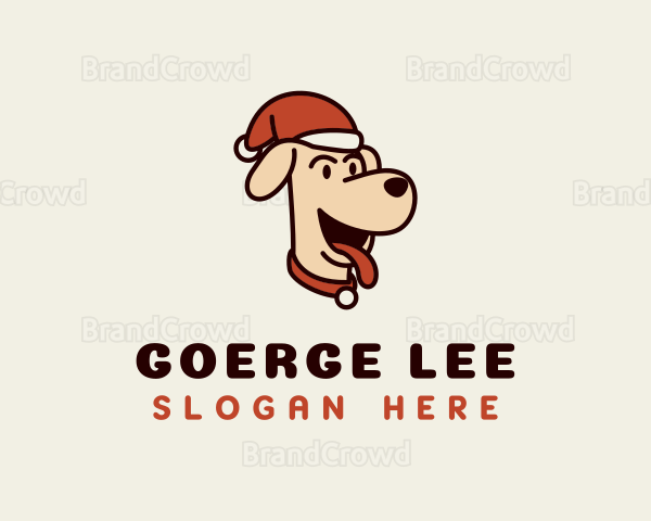 Santa Hat Dog Logo