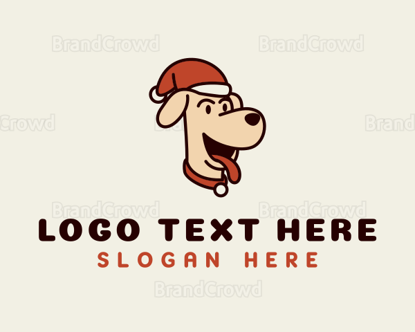 Santa Hat Dog Logo