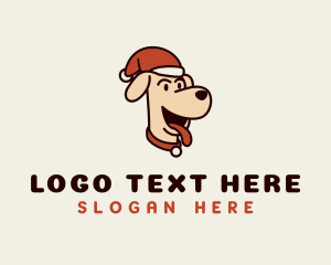 Dog Cafe - Santa Hat Dog logo design