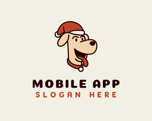 Santa Hat Dog Logo