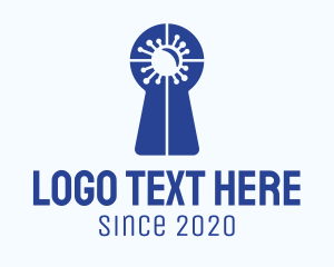 Viral - Blue Virus Keyhole logo design