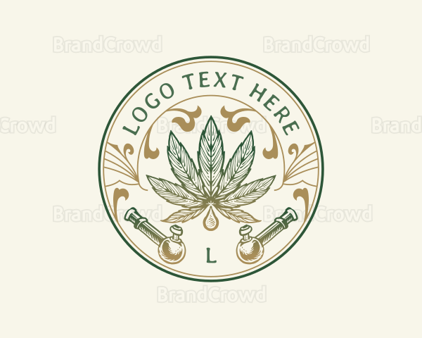 Cannabis Oil Dispensary Pipe Logo