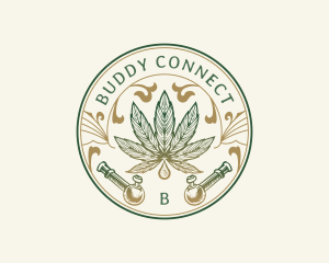 Cannabis Oil Dispensary Pipe logo design