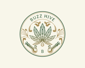 Cannabis Oil Dispensary Pipe logo design