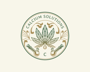 Cannabis Oil Dispensary Pipe logo design