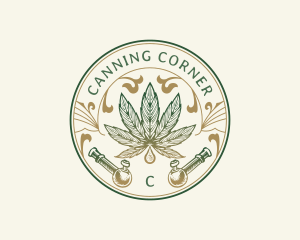 Cannabis Oil Dispensary Pipe logo design