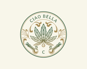 Cannabis Oil Dispensary Pipe logo design