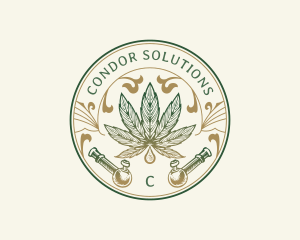 Cannabis Oil Dispensary Pipe logo design