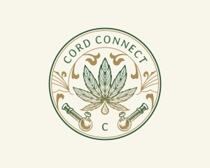 Cannabis Oil Dispensary Pipe logo design