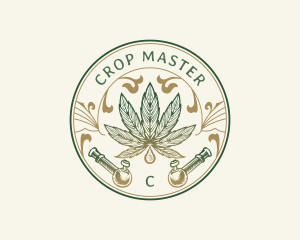 Cannabis Oil Dispensary Pipe logo design