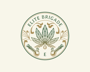 Cannabis Oil Dispensary Pipe logo design