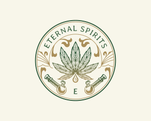 Cannabis Oil Dispensary Pipe logo design