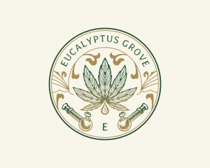 Cannabis Oil Dispensary Pipe logo design