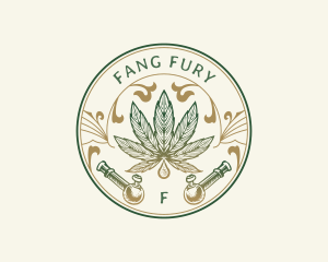 Cannabis Oil Dispensary Pipe logo design