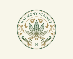 Cannabis Oil Dispensary Pipe logo design