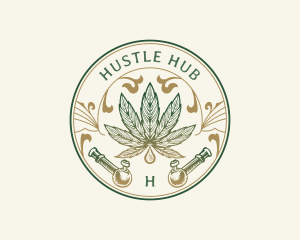 Cannabis Oil Dispensary Pipe logo design