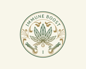 Cannabis Oil Dispensary Pipe logo design