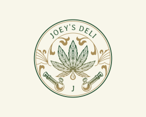 Cannabis Oil Dispensary Pipe logo design