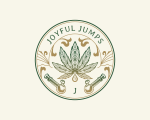 Cannabis Oil Dispensary Pipe logo design