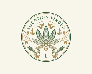 Cannabis Oil Dispensary Pipe logo design